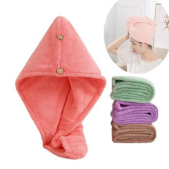 Magic Microfiber Hair Towel Fast Drying Dryer Towel Women Wrap Head Absorption Water Bath Hat Dry Hair Cap Sports Towel Fiber