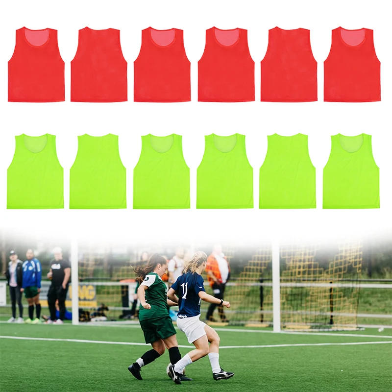 Description Picture 2 of item12PC Quick Drying Basketball Jersey Team Sports Football Vest Soccer For Child Youth/Teen/Adult