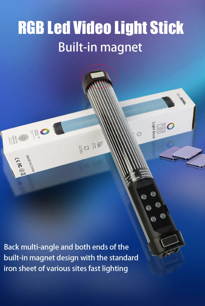 Description Picture 2 of itemMini Handheld LED RGB Light Stick Magnet Photographic Lighting 2700-7500K Photography Fill light Lamp For Video Vlog YouTube