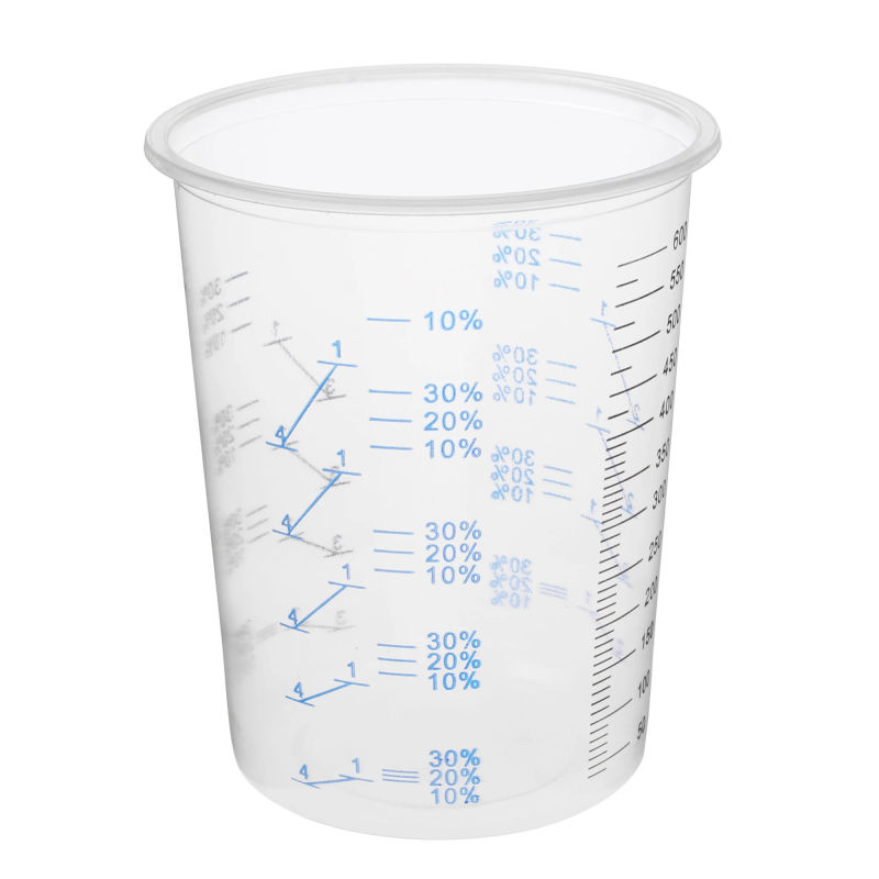 Description Picture 2 of item50pcs Disposable Clear Graduated Plastic Mixing Cups For Paint Uv Resin Epoxy 20 Oz 600ml Measuring Ratios