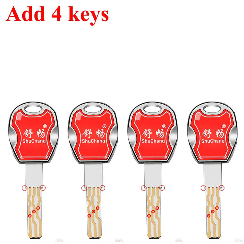 Description Picture 2 of itemAdd 4 directly usable keys. Please do not purchase this product without purchasing our lock cylinder