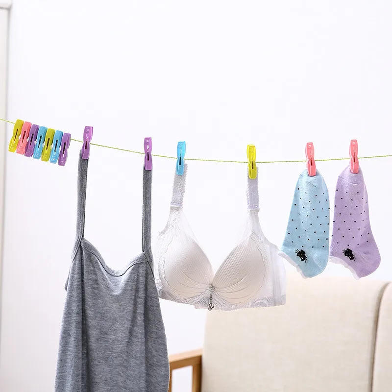 Description Picture 3 of item20pcs Plastic Laundry Clothes Pins Hanging Pegs Clips Household Food Clip Clothespins Socks Underwear Drying Rack Holder