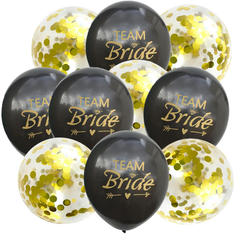 Description Picture 5 of item10Pcs Rose Gold Team Bride Latex Confetti Balloons Hen Bachelorette Party Decoration Bride To Be Bridal Shower Supplies Wedding