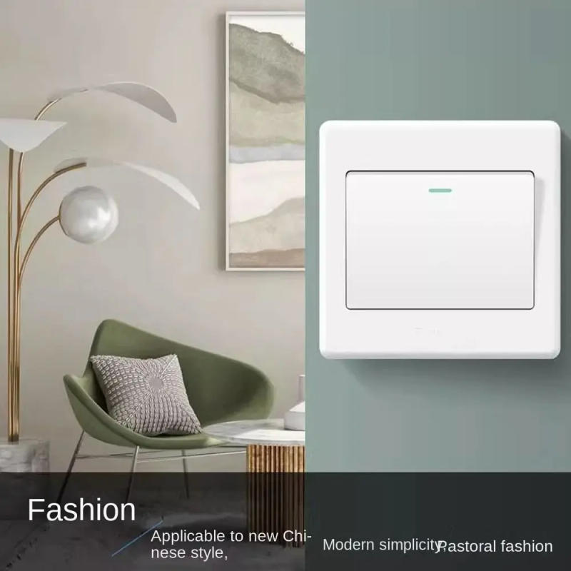 Description Picture 4 of itemHigh Quality 1Way Button Wall Switches Home Accessories with LED Lamp Wall Light Switch Panel Durable On / Off Push Buttons