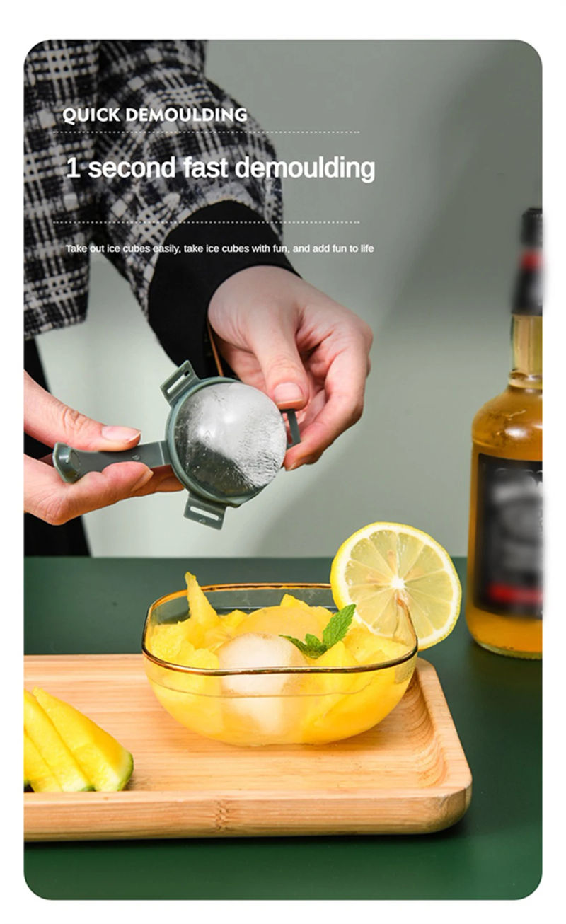 Description Picture 3 of itemIce Cube Makers Round Ice Hockey Mold Whisky Cocktail Vodka Ball Ice Mould Bar Party Kitchen Ice Box Ice Cream Maker Tools