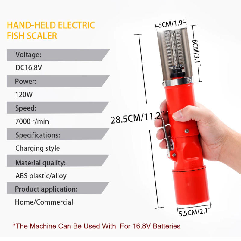 Description Picture 5 of itemRechargeable Electric Fish Scaler Remover Cleaner Fishing Scalers Planer Descaler Portable Fish Knife Seafood Kitchen Tools