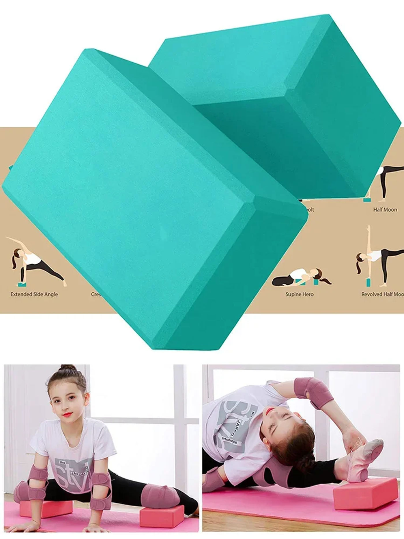 Description Picture 2 of itemYoga Building Blocks Cubes Pilates Bricks Reinforcement Mats Sports Yoga Supplies Exercise Home Exercise Equipment Fitness Eva