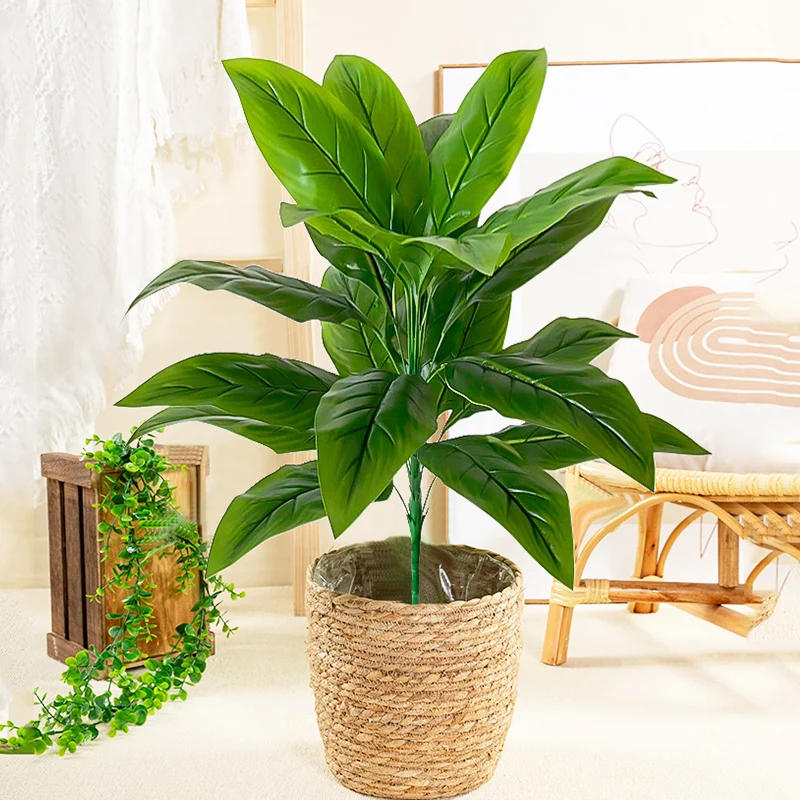 Description Picture 2 of item68cm-85cm Large Artificial Plants Fake Tropical Plants Branch Real Touch Tree Leaves Plastic Plants for Home Garden Decoration
