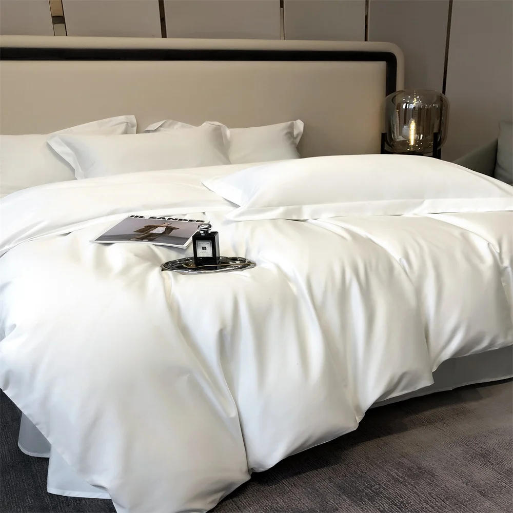 Description Picture 5 of itemSvetanya Pure Egyptian Cotton Bedding Sets Bed Linens Solid Color Sheet Pillowcase Duvet Cover Queen King