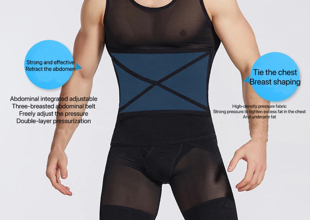 Description Picture 3 of item1pcs Men Body Shaper Pant High waist girdling Panties Three Row Buckle Shapewear Underwear Tummy Slimming Panties Waist Trainer