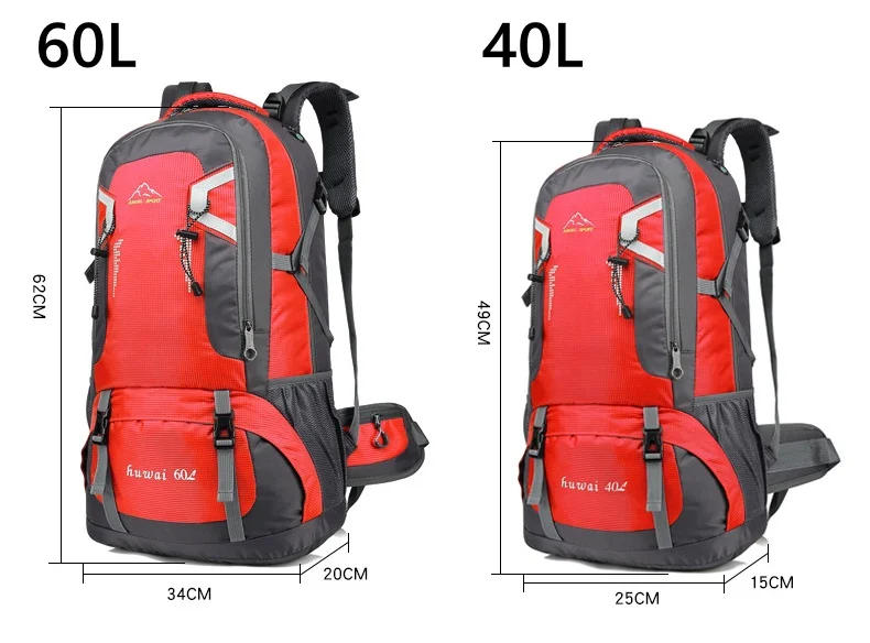 Description Picture 3 of item60L 40L Outdoor Hiking Camping Travel Backpack Large Capacity Climbing Sports Bag Men Mountaineering Rucksack Tactical Back back