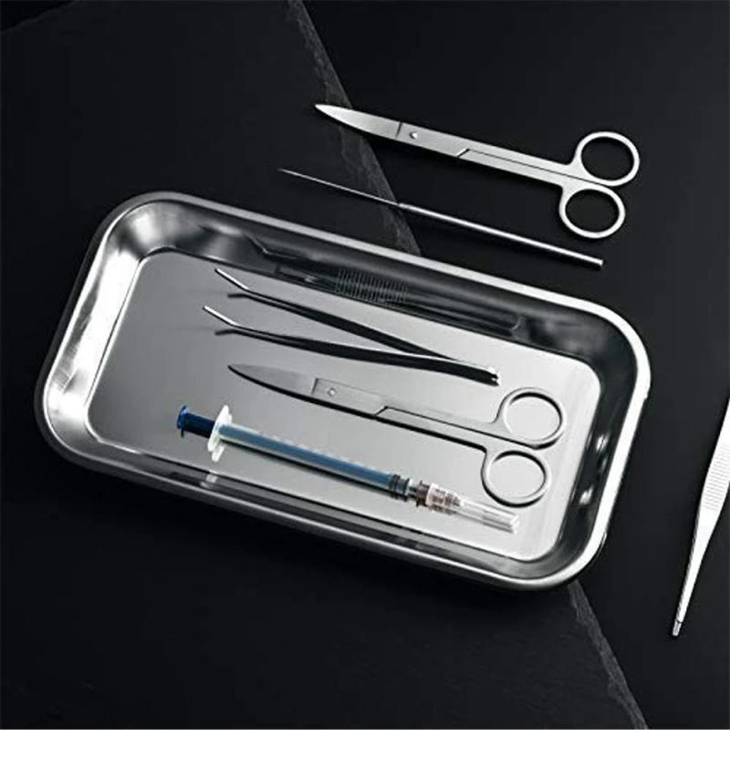 Description Picture 5 of item1PC Nail Art Equipment Plate Stainless Steel Doctor Surgical Dental Tray Cosmetic Storage Tray False Nails Dish Supplies Tools