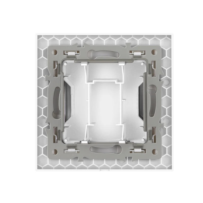 Description Picture 3 of itemblank cover plate with installation iron plate 86mm*86mm black and white gold gray tempered glass switch socket panel white boar