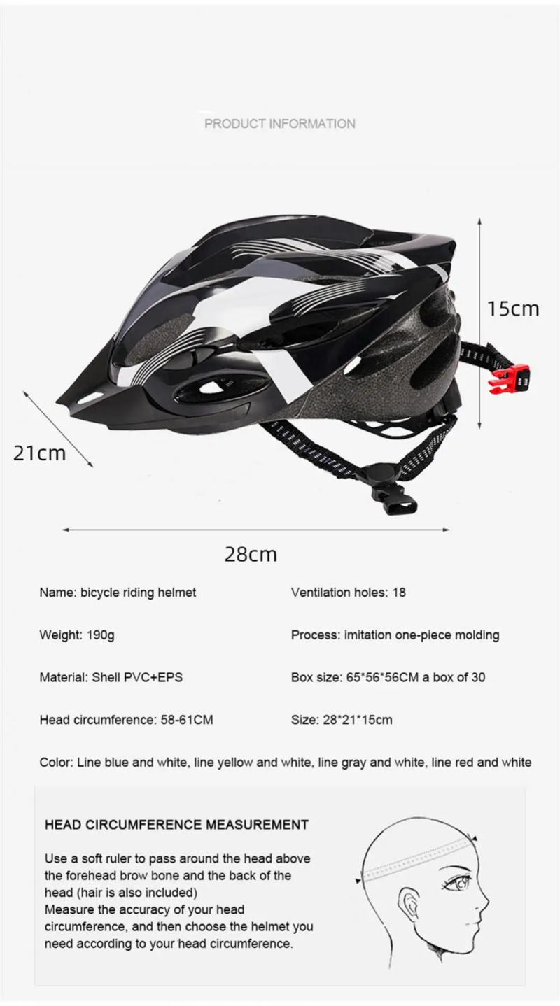 Description Picture 4 of itemMTB Bike Helmet For Men Women Sport Cycling Helmet Adjustable Mountain Road Bicycle Soft Pad Safety Hat Cap Accessories