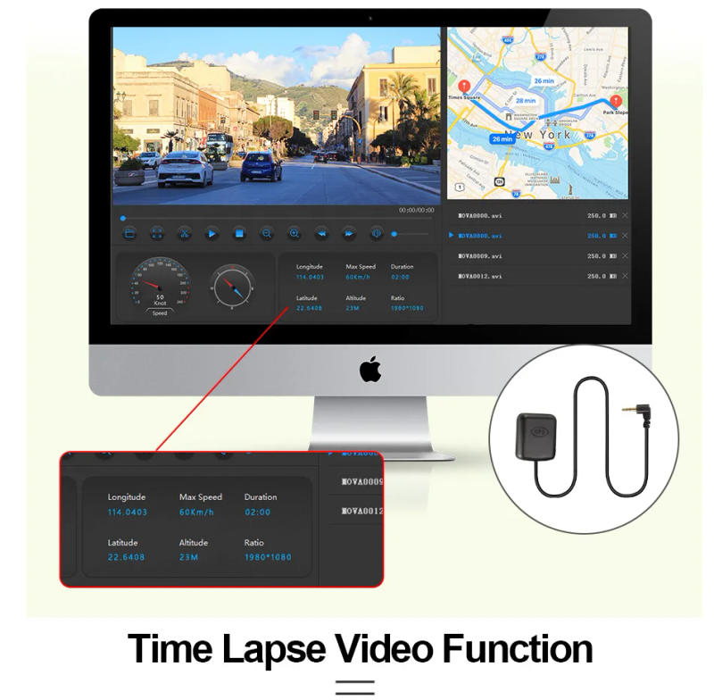 Description Picture 5 of itemE-ACE 4K Car DVR Mirror Ultra HD 3840*2160P Dashcam Video Recorder Night Vision 1080P Rear Camera Support GPS WIFI For Auto