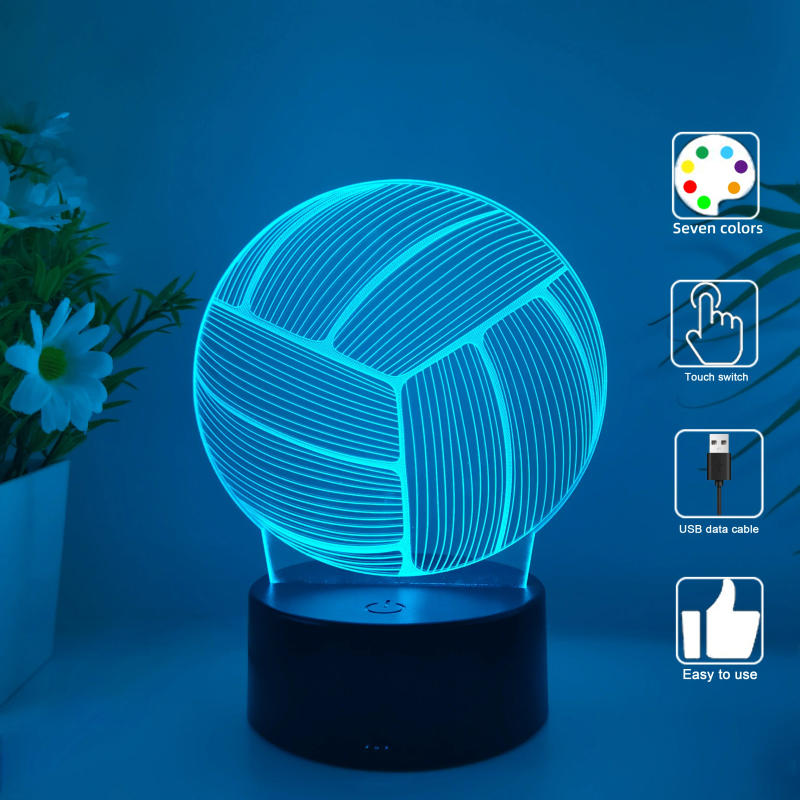 Description Picture 2 of item1pcs volleyball 3D nightlight, holiday decoration table light, USB bedroom companion sleeping light, gift nightlight for friends