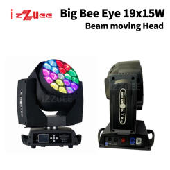 0 Tax 1~10pcs Zoom Wash Beam Bee Eye LED 19*15W RGBW 4in1 led big bee eye case zoom moving head wash stage light Flightcase
