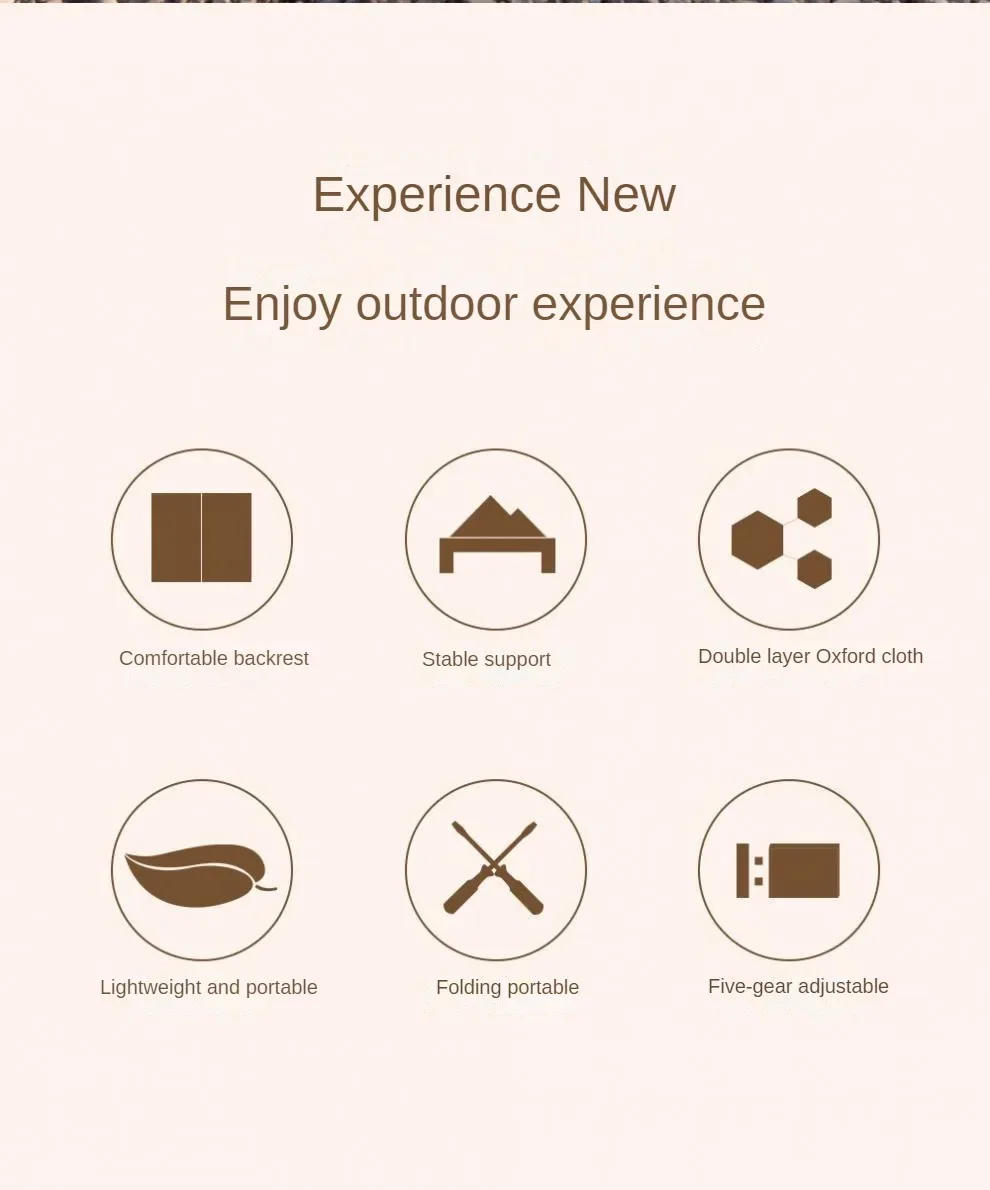 Description Picture 5 of itemKRC CAMP Angle Adjustable Camping Chair with Detachable Pillows Long Camping Chair Fishing Chair Folding Camping Hiking