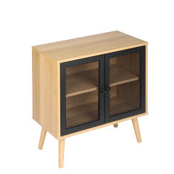 Modern Sideboard Buffet, Free Standing Entryway Storage Cabinet Bedside Console Tables for Hallway, Rustic Brown