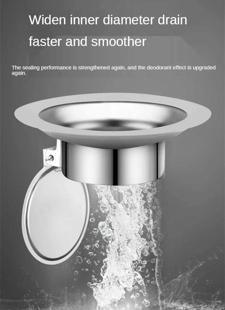 Description Picture 6 of itemSquatting Pan Anti-smell Plug 304 Stainless Steel Toilet Drain Cover Floor Drain Deodorize Stopper Bathtub  Anti-blocking Cover