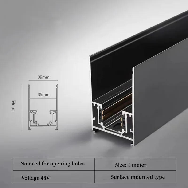 Description Picture 3 of item35 Modern Recessed Magnetic Track Lights design led Lamp Magnetic Rail Ceiling System Indoor Track Lighting Spot Rail Spotlights