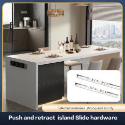 Open Kitchen European-style Island Table Heavy-duty Track Tabletop Translation Push-pull Retractable Rail Hardware Accessories