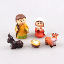 Christmas Nativity Scene Figurines Set Of 5 Small Holy Family Table Ornaments Holy Family Miniatures Statue Christmas Classic