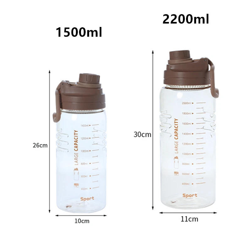 Description Picture 3 of item1500ml/2200ml Sport Water Bottle with Filter Large Capacity Drinking Kettle for Hiking Fitness Men Women Camping Outdoor