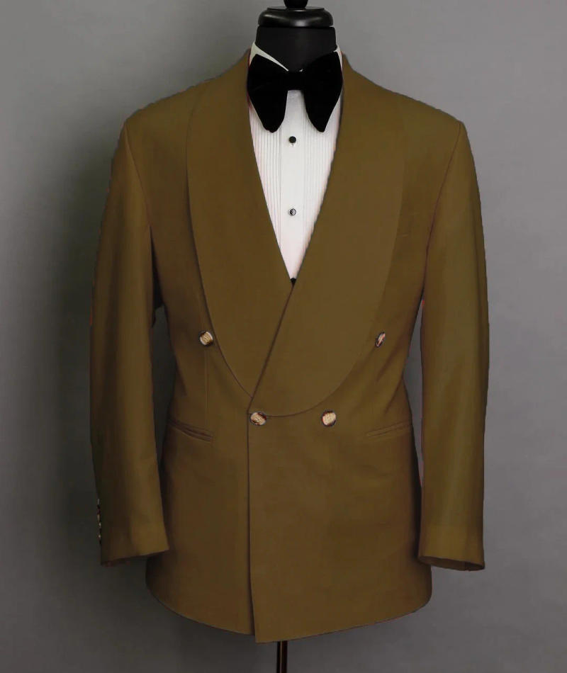 Description Picture 6 of itemOrange Formal Wedding Elegant Men Suit Groom Tuxedo Prom Double Breasted Slim Fit Blazers Shawl Lapel High Quality Custom Jacket