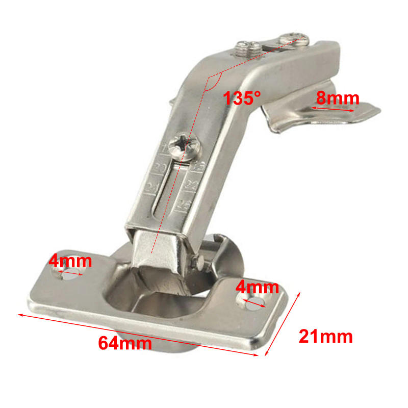 Description Picture 5 of item2 Pcs Cabinet Door Hinge 135Degree Cupboard Door Hydraulic Hinges Soft Close W/Screws Damper Buffer Furniture Hardware