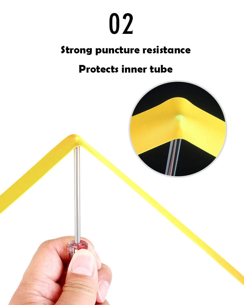 Description Picture 5 of item2Pcs Bicycle Inner Tube Anti-puncture Tyre Pad PVC Tyre Liner Protector For 700C 26 27.5 29 Inch MTB Reverse Sticker Tyre Pads