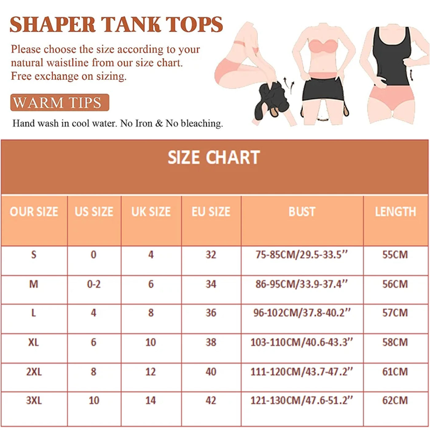 Description Picture 3 of itemWomen Tummy Control Tank Tops Slimming Body Shaper Waist Trainer Corset with Padded Bra Shaperwear Compression Camisole Vest