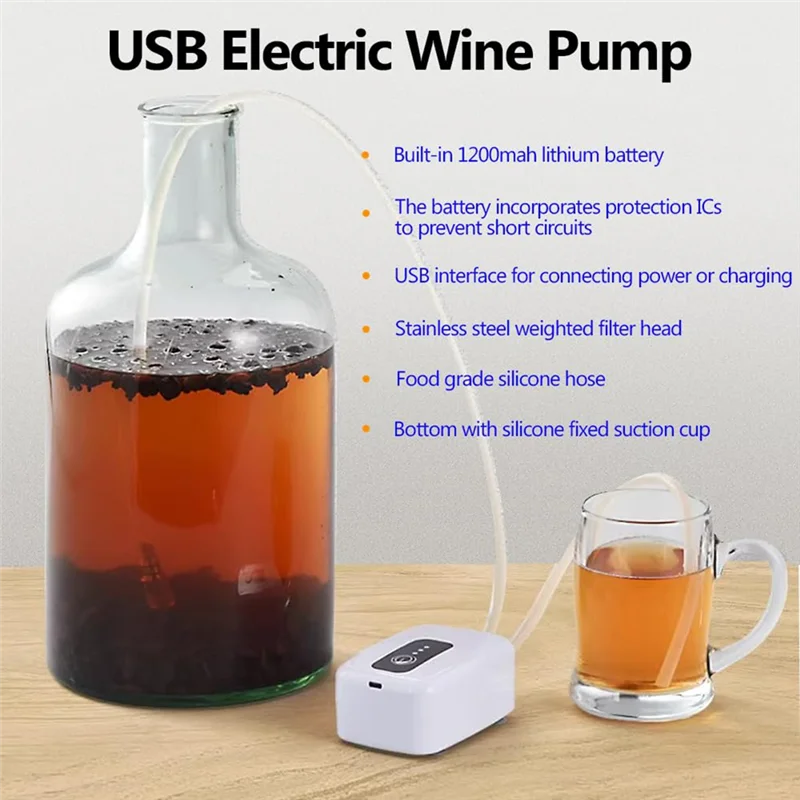 Description Picture 4 of itemB82B-Rechargeable USB Electric Auto Siphon Pump Electric Auto Siphon Pump For Home Brew, Wine, Beer, Beverages