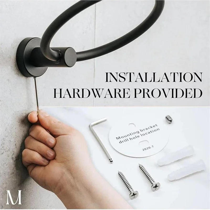 Description Picture 2 of itemBathroom Towel Ring Holder Stainless Steel Bathroom Round Towel Ring Wall Mount Round Bathroom Shelf