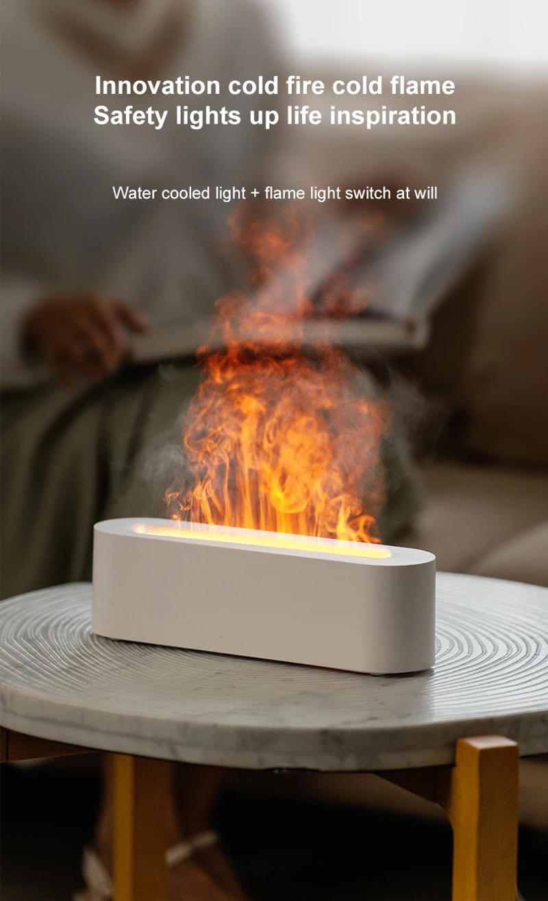 Description Picture 5 of itemFlame Aroma Diffuser Air Humidifier Ultrasonic Cool Mist Maker Fogger LED Essential Oil Flame Lamp Difusor Home Perfume