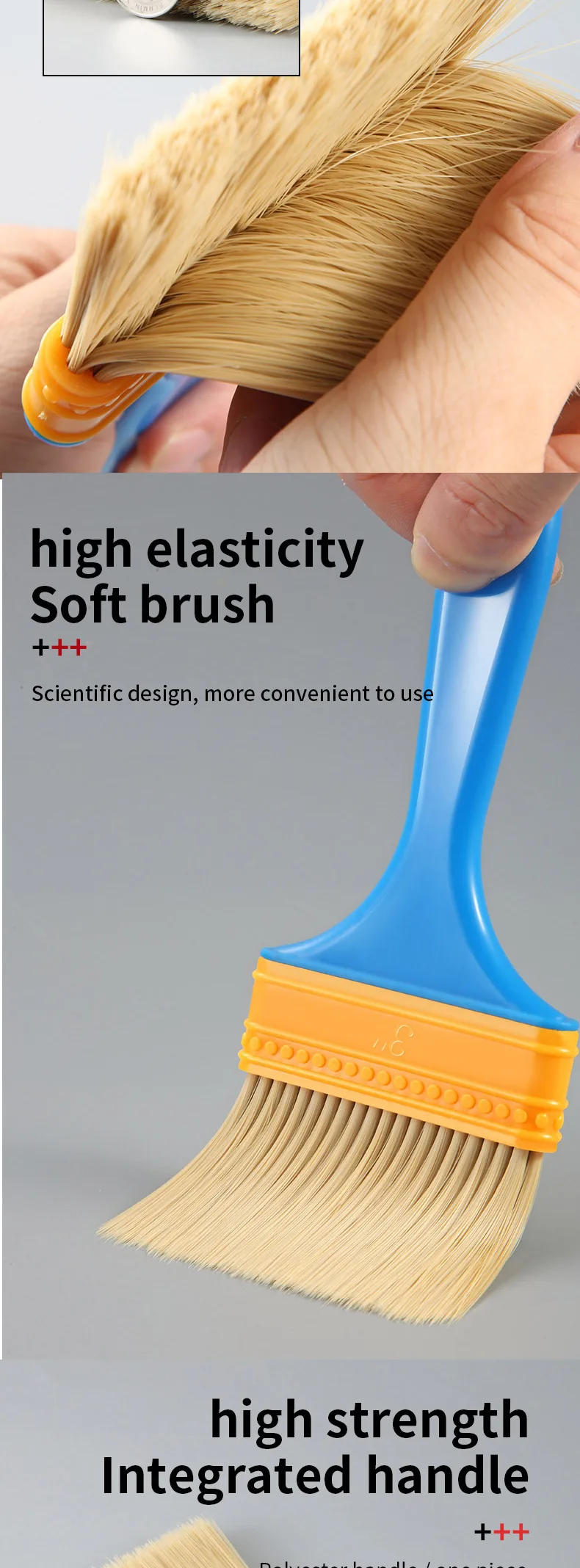 Description Picture 6 of itemMultifunction Paint Brush with Plastic Handle for Wall and Furniture Paint Tool Painting Brushes Set Artist Paint Brushes