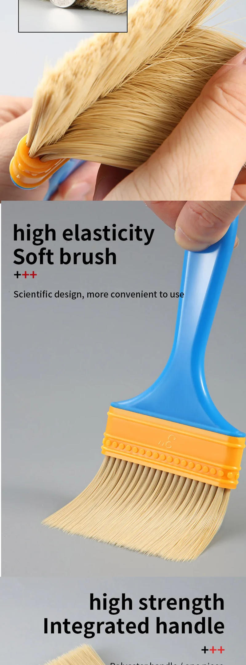 Description Picture 6 of itemMultifunction Paint Brush with Plastic Handle for Wall and Furniture Paint Tool Painting Brushes Set Artist Paint Brushes