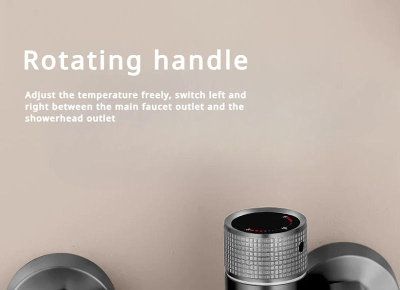 Description Picture 6 of itemBathroom shower system set, dual use hot and cold shower triple faucet, gun gray simple shower set