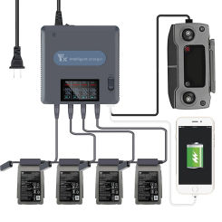 Battery Charger for Mavic 2 Pro Zoom Drone 6 in 1 Digital display  Battery Charging Hub Fast Smart Battery Charger with USB