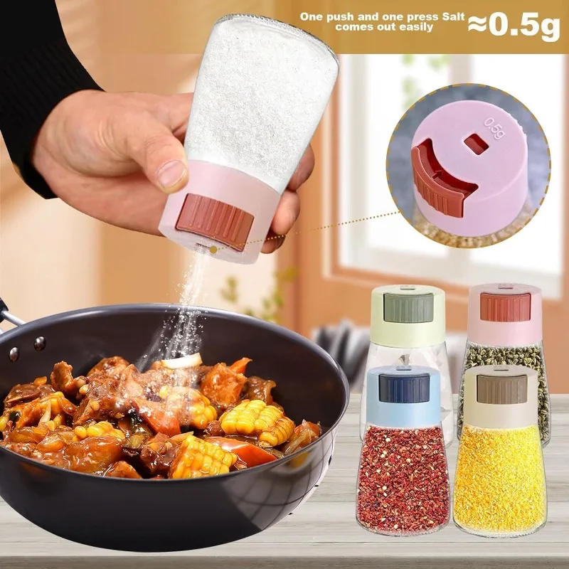 Description Picture 5 of itemKitchen Quantitative Salt Shaker Metering Seasoning Bottle Spice Pepper Sugar Dispenser Can Condiment Storage Jar Containers