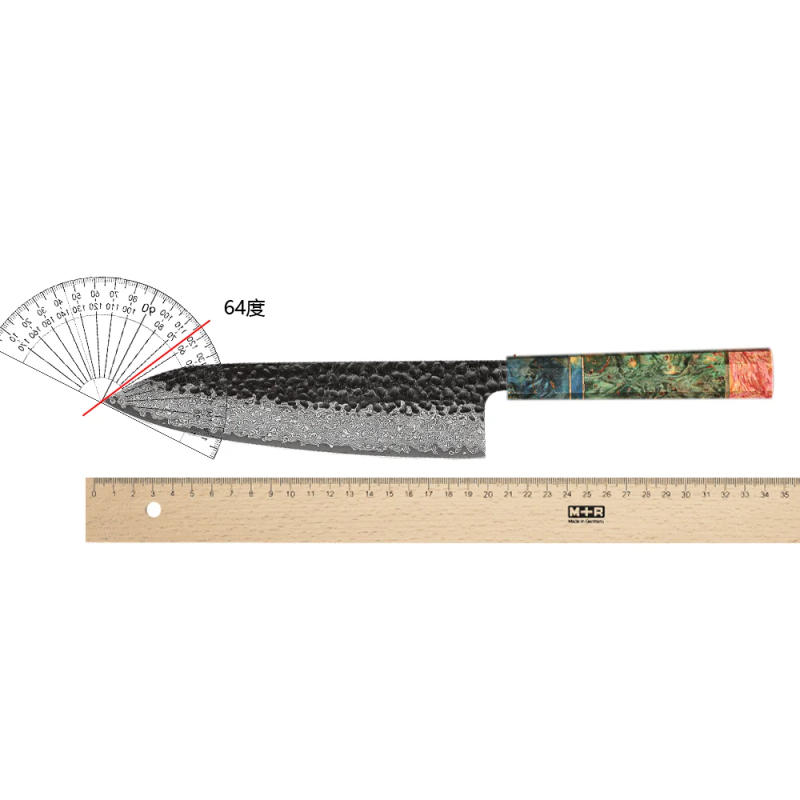 Description Picture 5 of itemJapanese Kitchen Knife Handmade Forged Damascus Steel Custom 8 inch Chef Knife