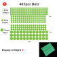 407pcs Green Dots