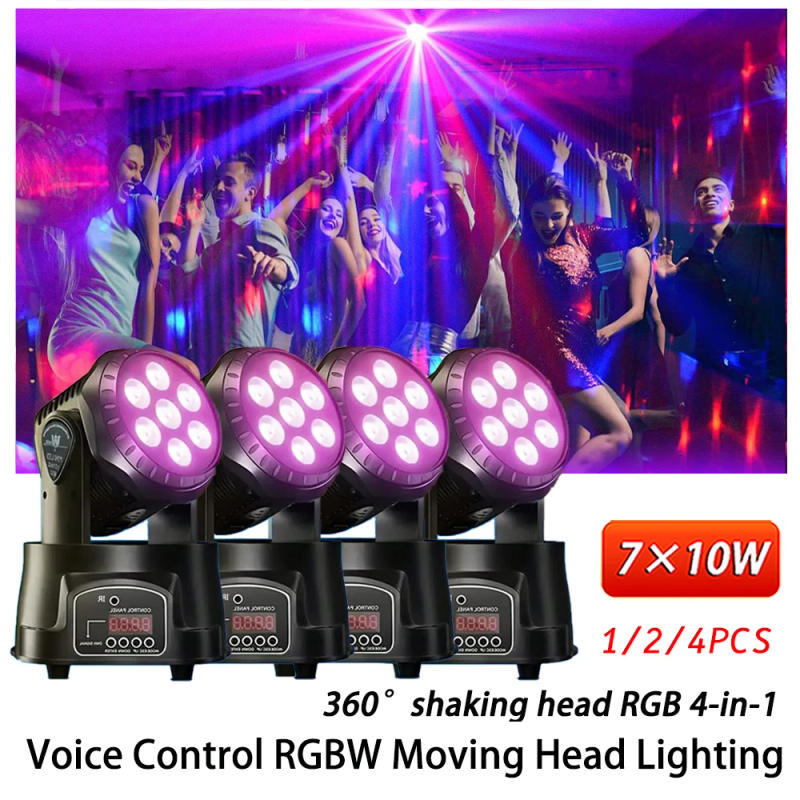 Description Picture 2 of item2024 7*10W Moving Head Stage Led Lights 1/2/4PC RGBW 4-in-1 Professional DJ Disco Lamp Party Ambient DMX512 Sound Control Light