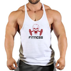 Mens Bodybuilding Cotton Tank Tops Gym Fitness Workout Sleeveless Shirt Clothes Casual Print Stringer Singlet Male Summer Vest