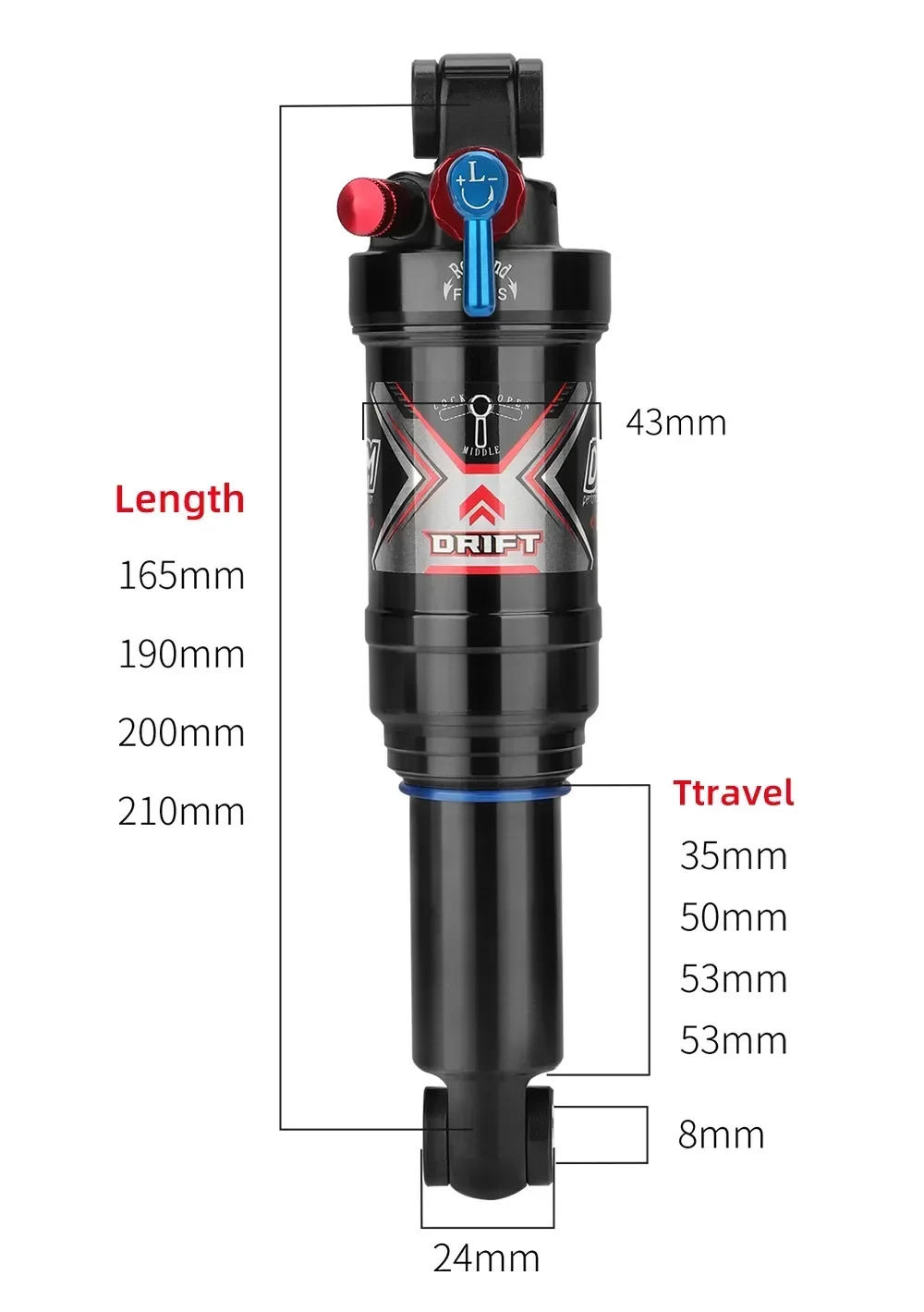 Description Picture 6 of itemBicycle Air Shock Absorber 165/190/200/210mm/230mm Soft Tail Mountain Bike Air Pressure Back Chamber MTB Rear Shock Absorbers