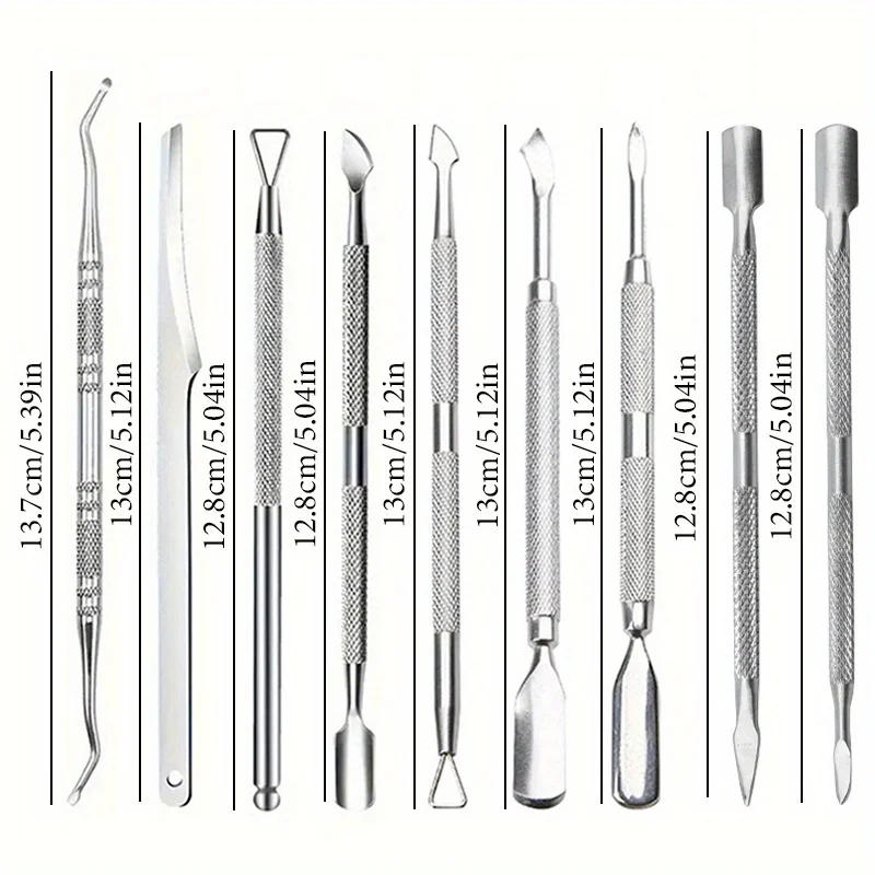 Description Picture 5 of itemMulticolor Double-ended Stainless Steel Cuticle Pusher Dead Skin Push Remover For Pedicure Manicure Nail Art Cleaner Care Tools