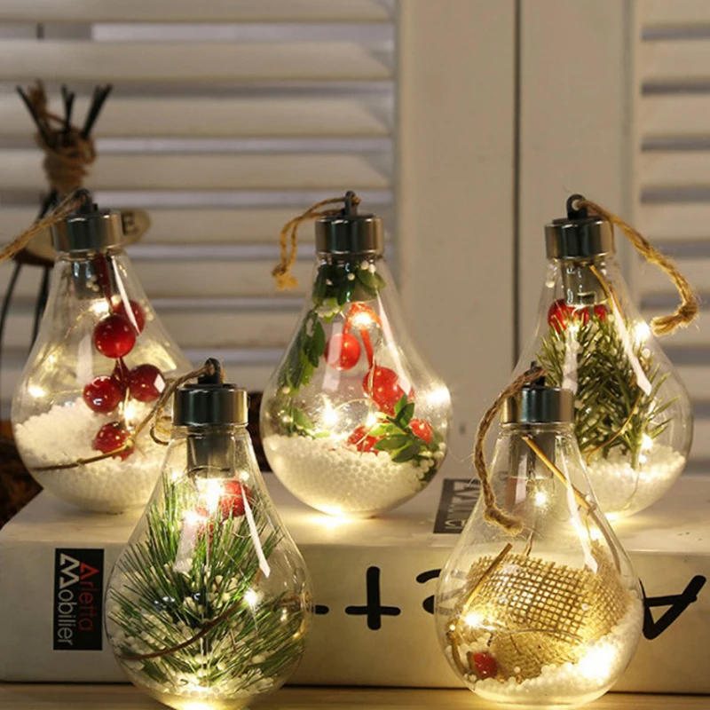 Description Picture 2 of itemChristmas LED Bulb Ball Transparent Luminous Night Light Ball Hanging Pendant Xmas Tree Ornament Home New Year Party Decoration