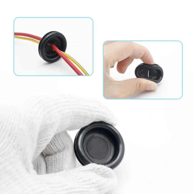 Description Picture 3 of item188pcs/Sets Waterproof Protect Wire Tool 7 Sizes Sealing Rubber Cables Grommet Kit Electrical Plugs Conductor Gasket Ring
