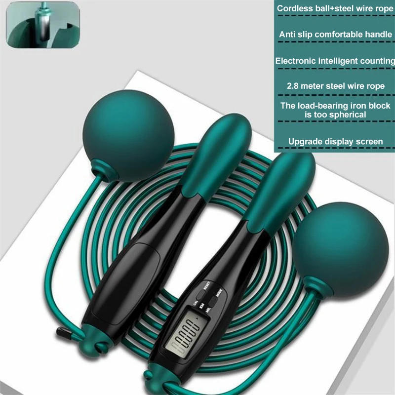 Description Picture 5 of itemIntelligent Cordless Jump Rope Negative Weight Ball Steel Wire Counting Jump Rope Adult Models Rope Training Sports Equipment