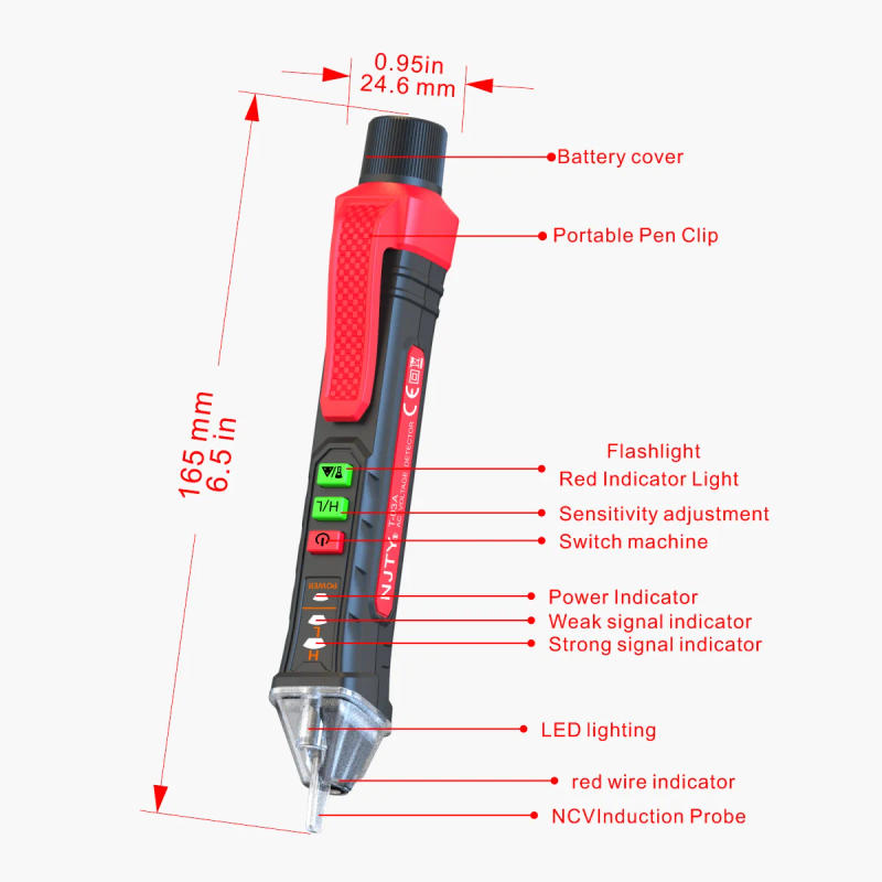 Description Picture 5 of itemNJTY T-03 Circuit Breaker Finders Electrical Instrument Breakpoints Detector Live Wire Checking Socket Testor Laser Voltage Pen